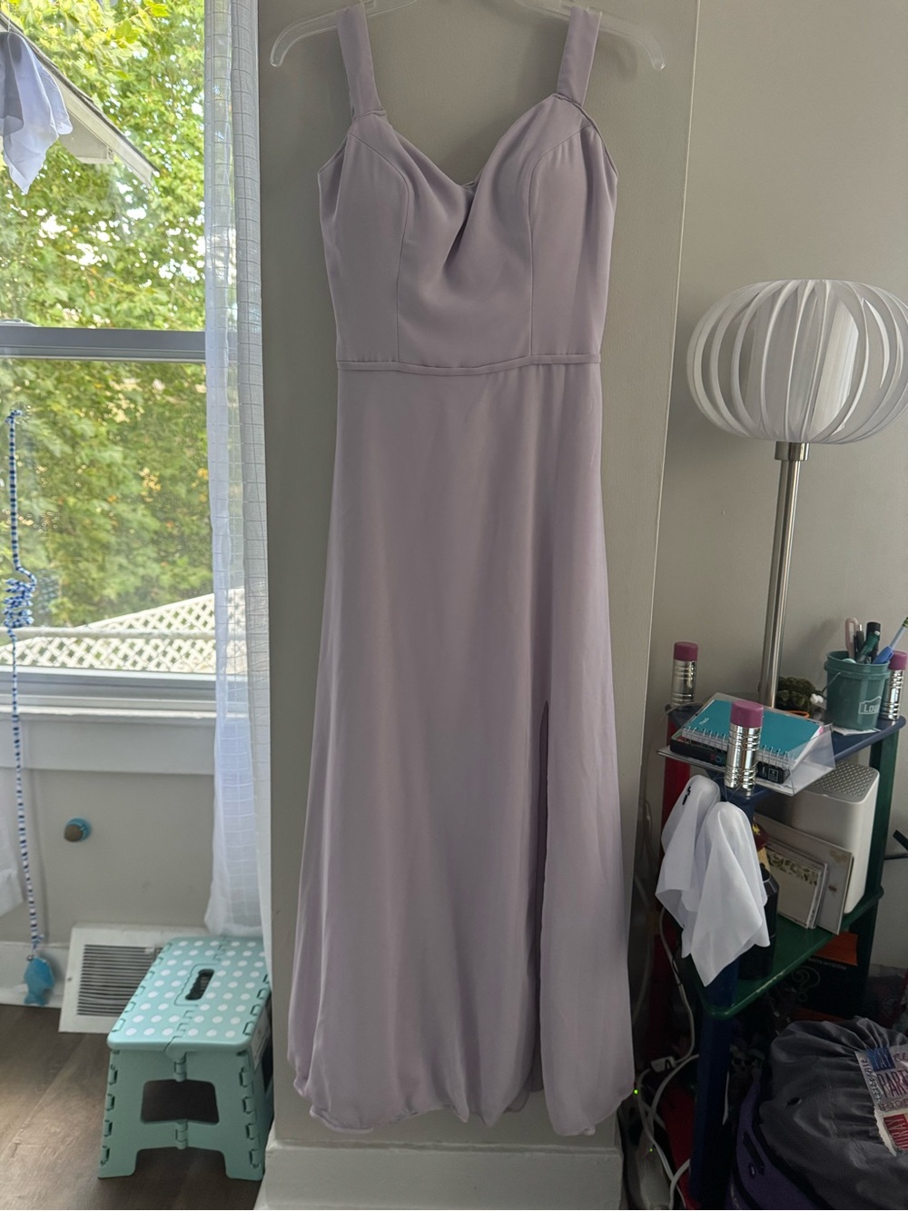 Lavender Sleeveless Maxi Dress with Sweetheart Neckline